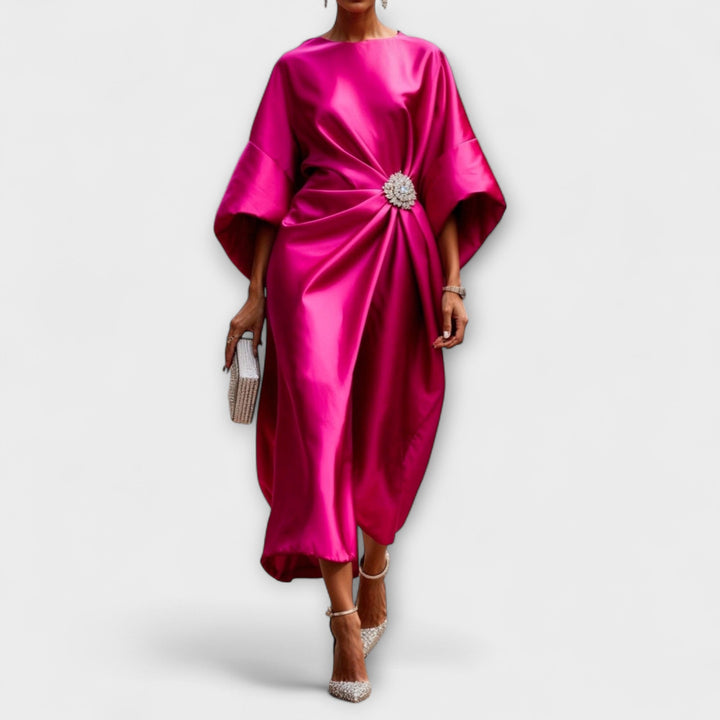 Robe Longue Satiné Luxe Shimmer