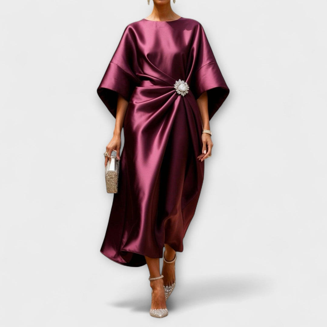 Robe Longue Satiné Luxe Shimmer