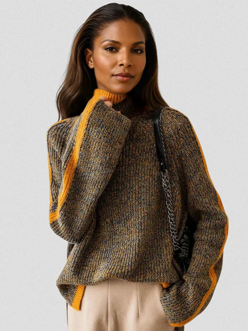 FERN | SWEATER COL ROLÉ À RAYURES CONFORTABLE