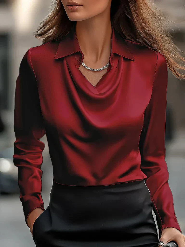 Melody | Blouse en Satin Drapé