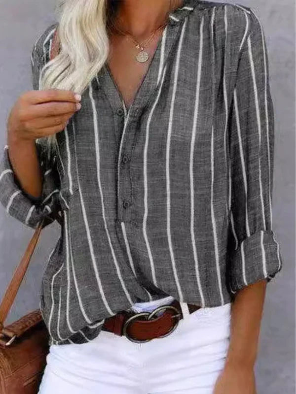 LANE | BLOUSE À BOUTONS RAYÉE