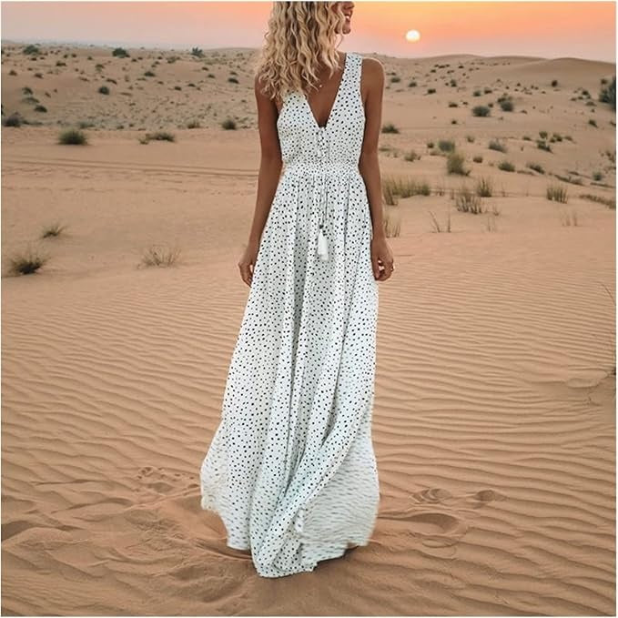 Ismena | Robe Maxi à Pois Boho