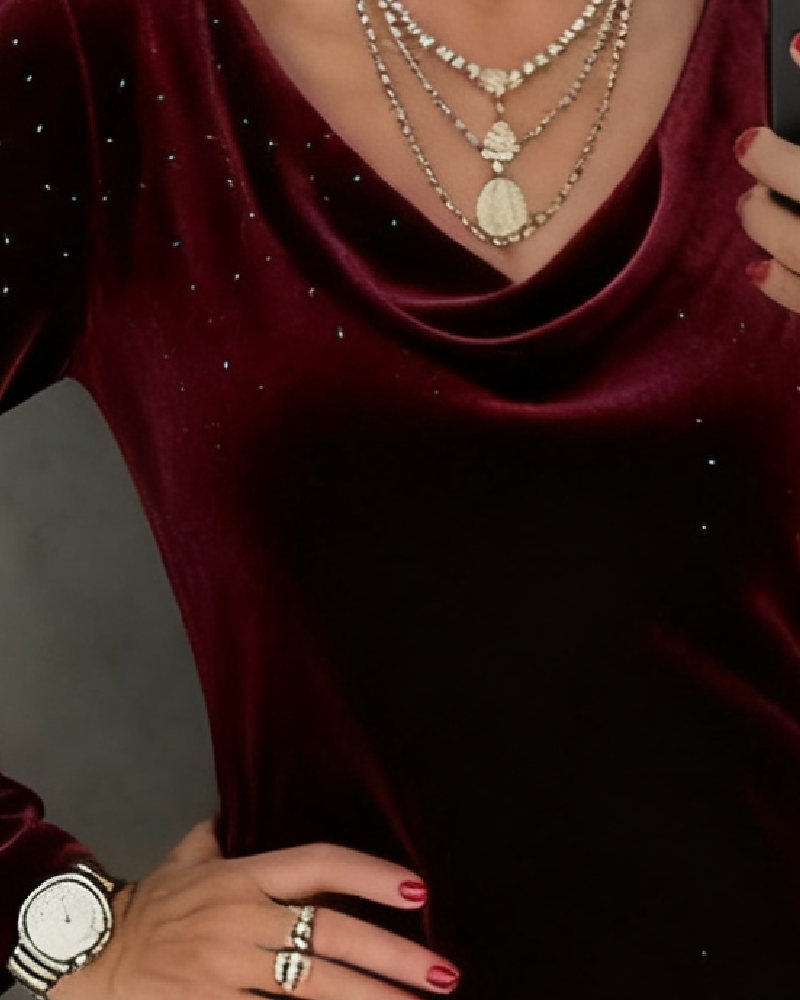 Aubrey | Robe Droite à Fini Scintillant