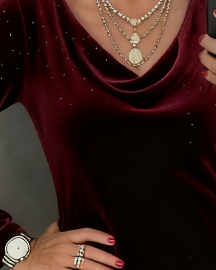 Aubrey | Robe Droite à Fini Scintillant