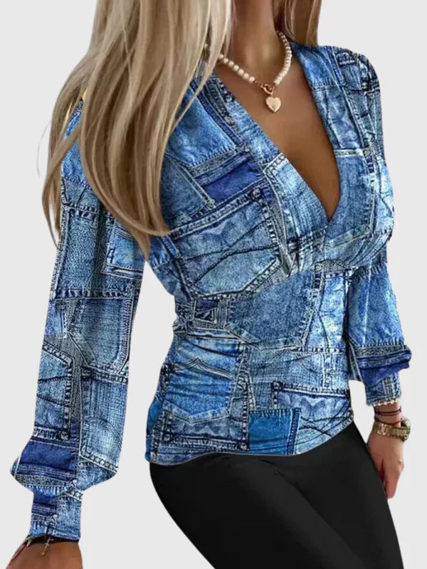 CELINE | BLOUSE À COL EN V