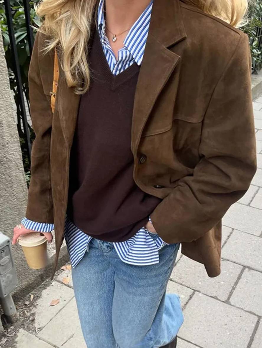 Fiora | Veste Blazer en Suède