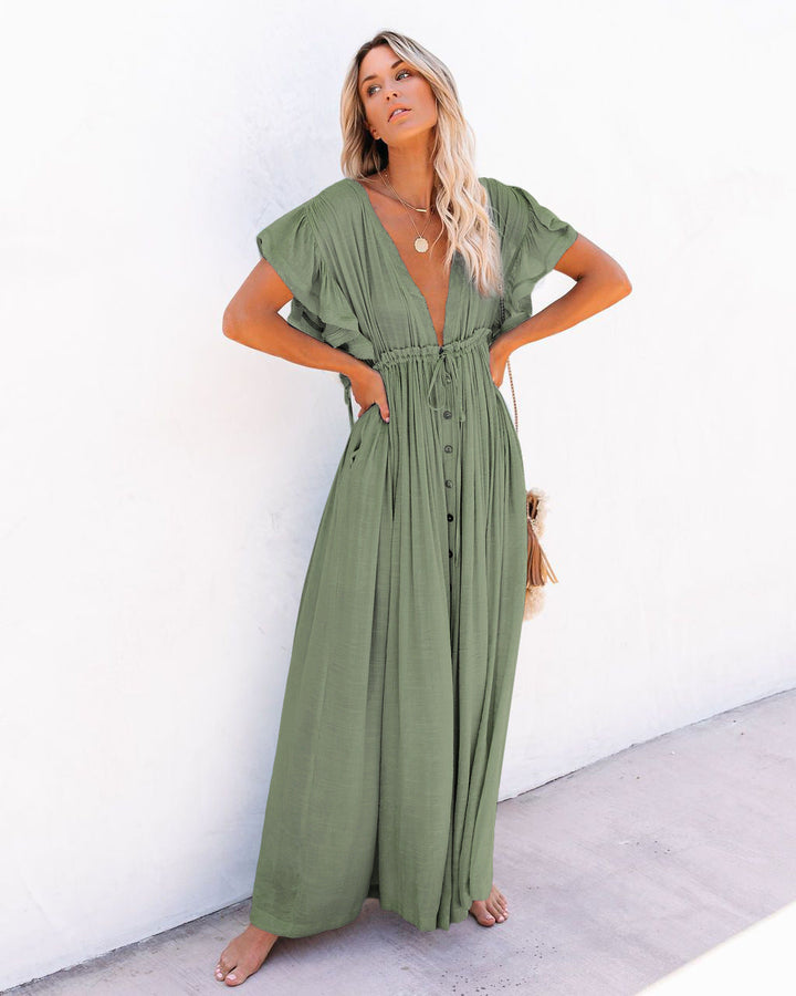 Audra | Robe de Plage Kimono V-Cou Boho