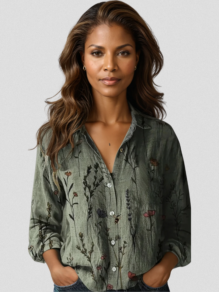 Sarah | Blouse Retro à Manches Longues