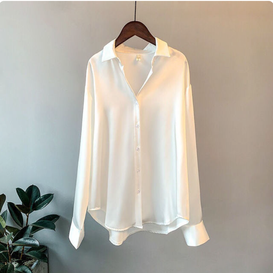 Olivia - Blouse en Satin Luxe à Manches Longues