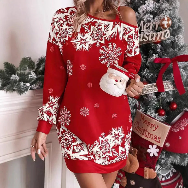 Avery | Robe Pull de Fête Flocon de Neige
