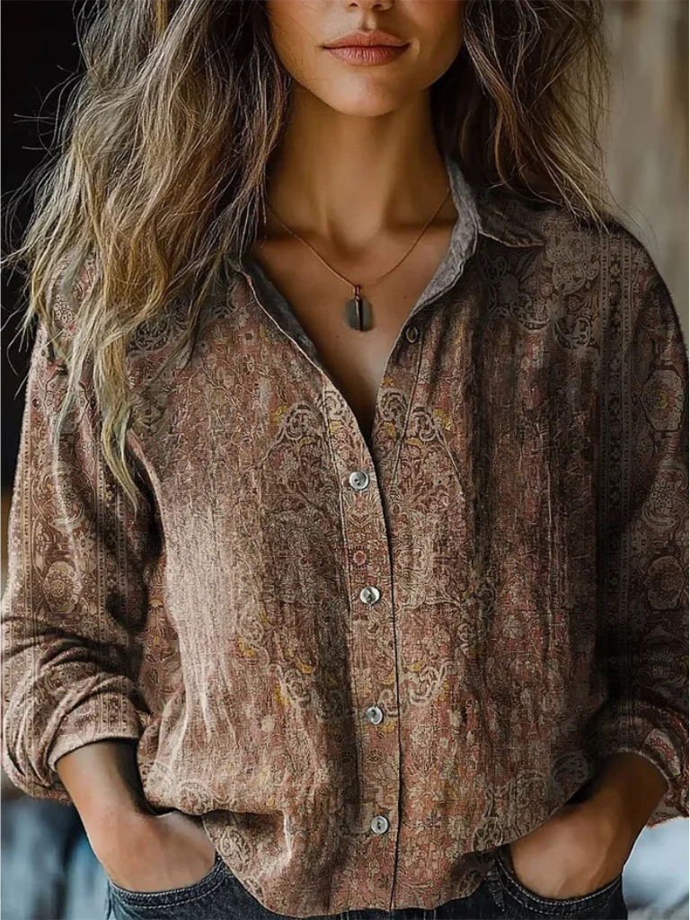 Sarah | Blouse Retro à Manches Longues