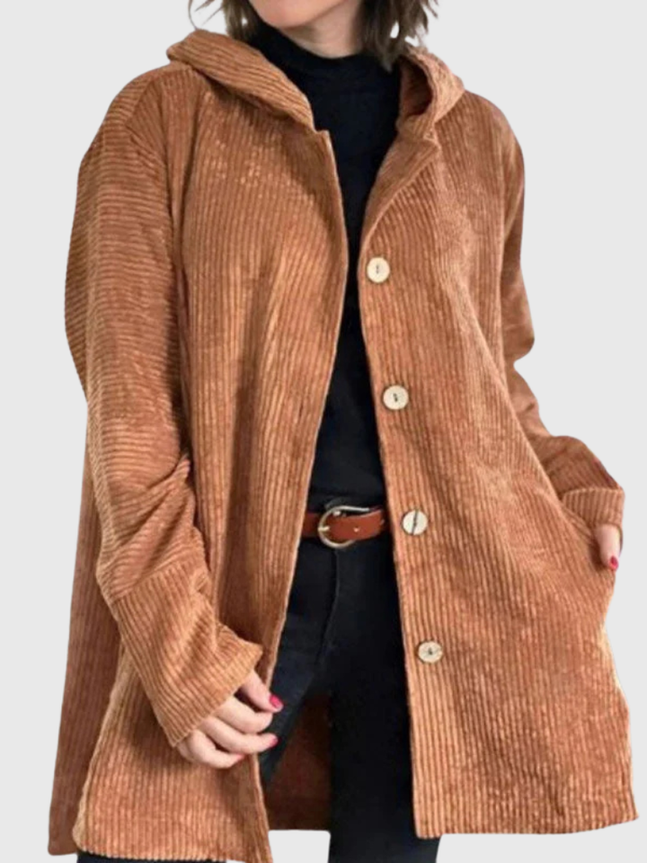 CLAUDINE | VESTE À CAPUCHE EN CORDUROY