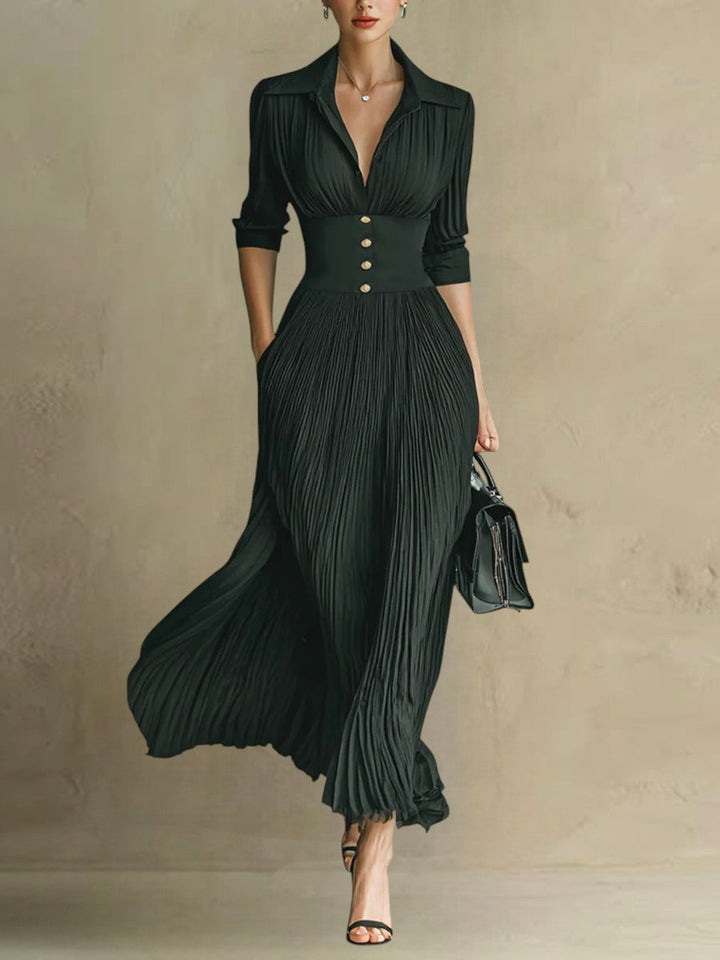 Maéline - Robe Midi Ajustée Chic