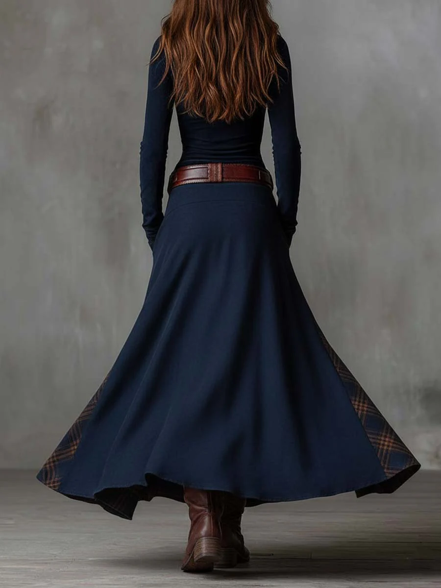 Azucena - Robe Maxi en Suède avec Ceinture