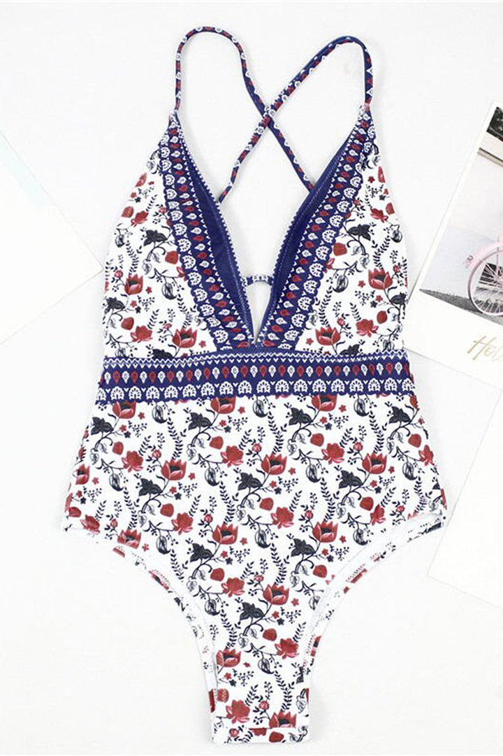 Dyani - MAILLOT DE BAIN IMPRIMÉ AVEC DÉCOLLETÉ EN V