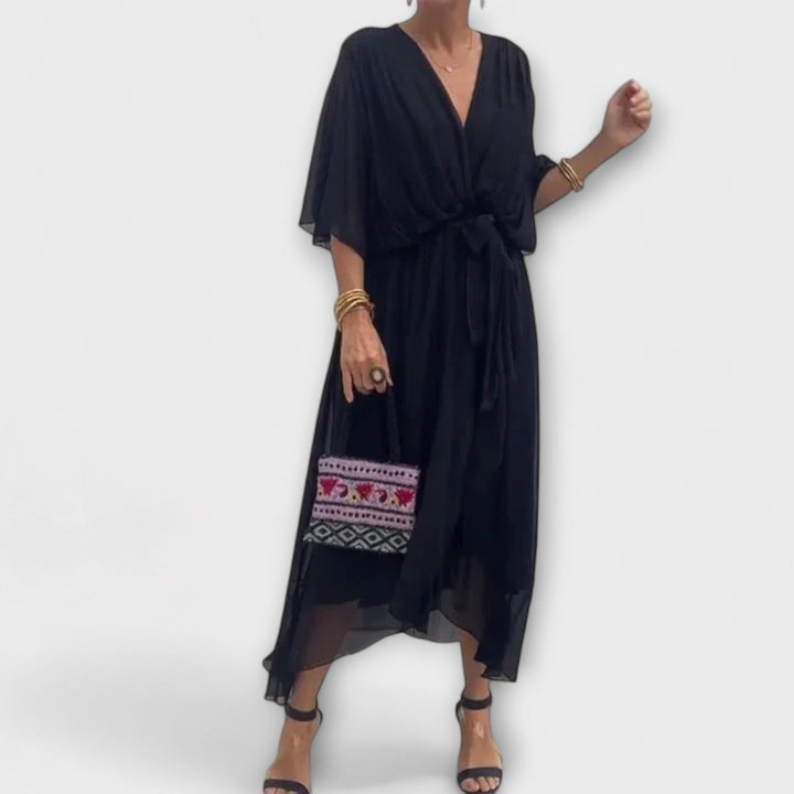 Amoura - Robe en Chiffon avec Décolleté en V
