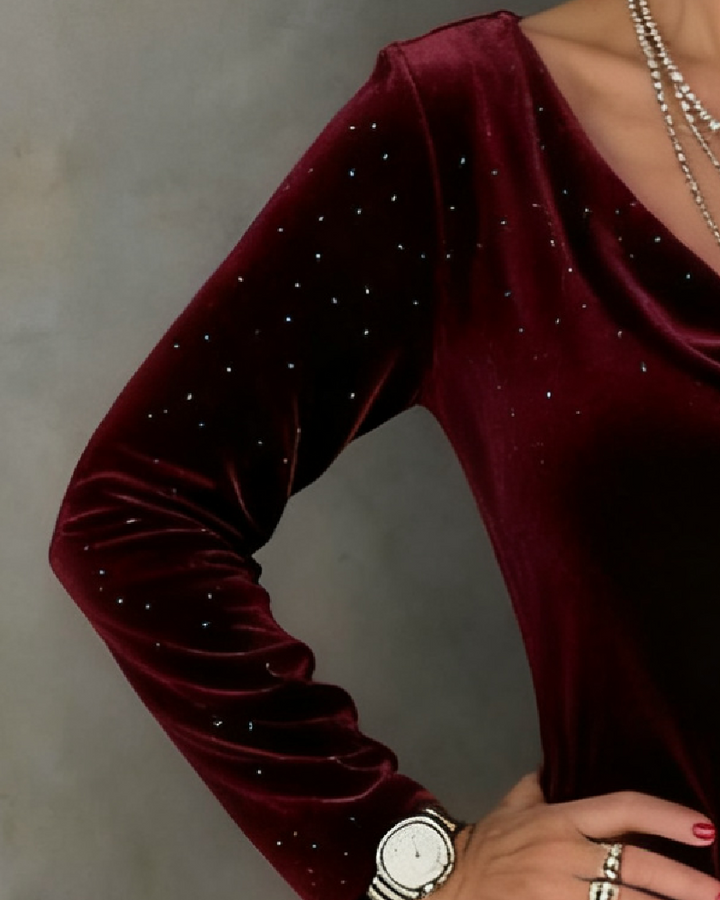 Aubrey | Robe Droite à Fini Scintillant