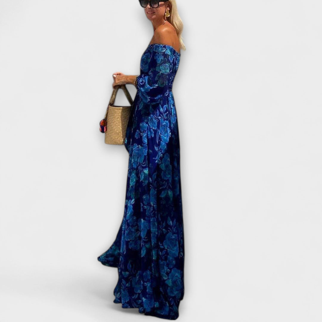 Juniper - Robe Maxi Smockée Florale Off-Shoulder