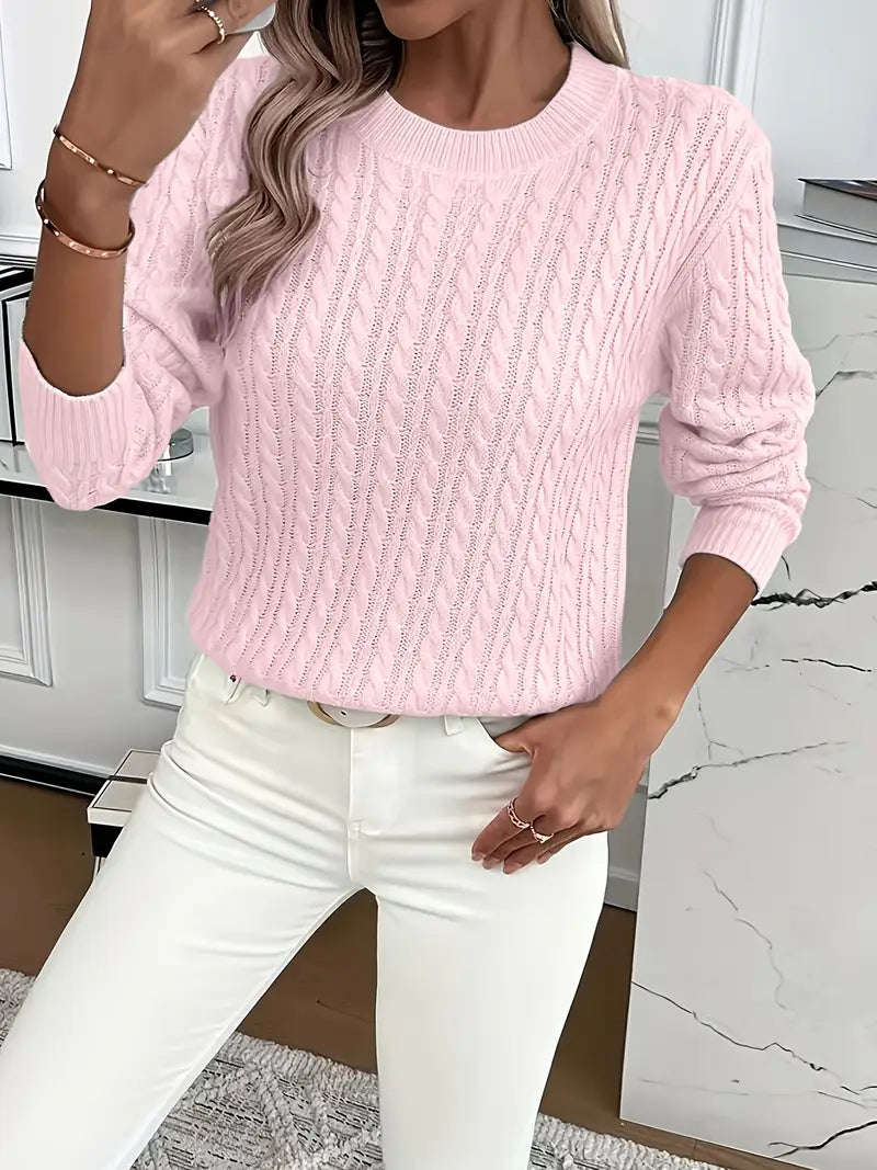 Evelyn | Pull en Tricot Rose Douillet