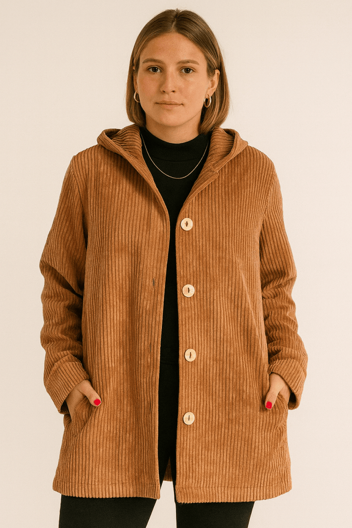 INDIE | Veste en Velours Côtelé à Capuche